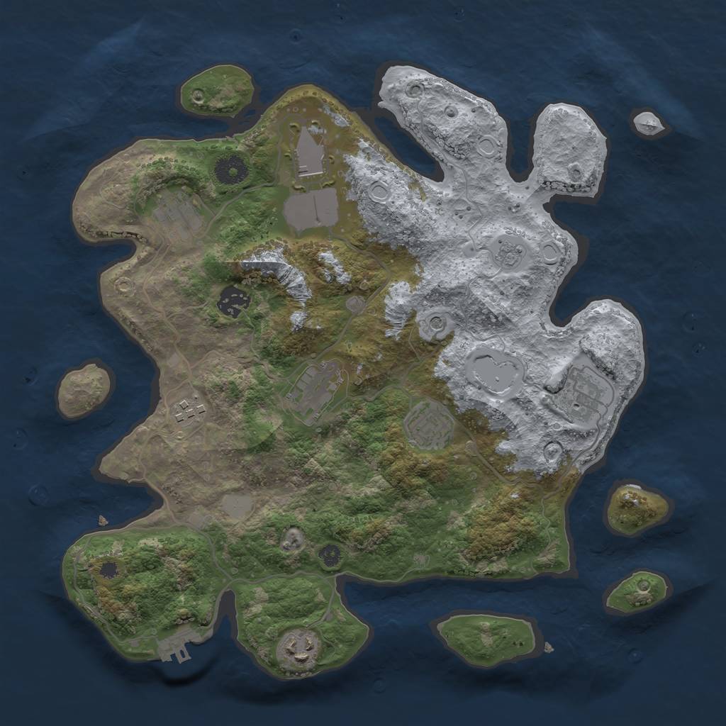 Rust Map: Procedural Map, Size: 3500, Seed: 14813, 14 Monuments