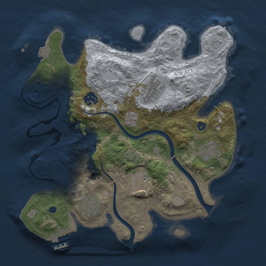 Rust Map: Procedural Map, Size: 3000, Seed: 1467562140, 11 Monuments