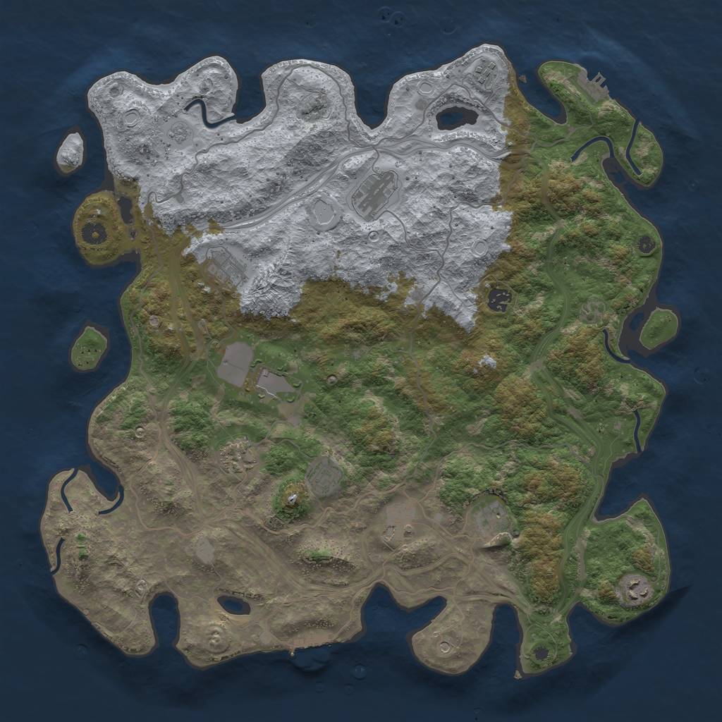 Rust Map: Procedural Map, Size: 4500, Seed: 699564, 19 Monuments