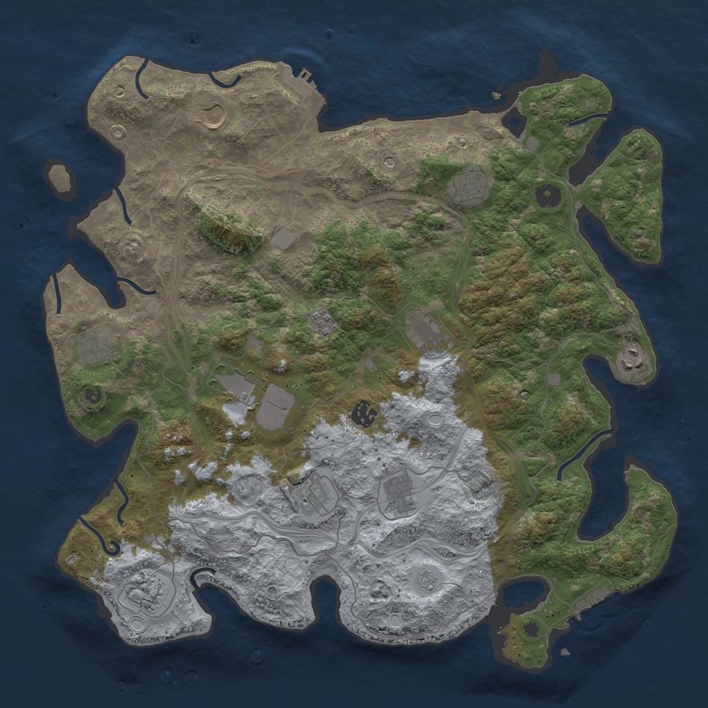 Rust Map: Procedural Map, Size: 4250, Seed: 848911849, 20 Monuments