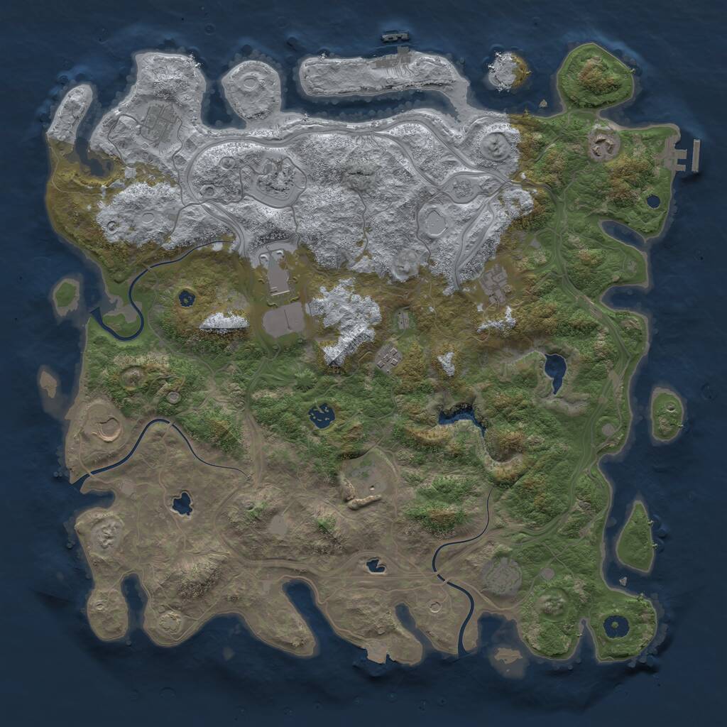 Rust Map: Procedural Map, Size: 4500, Seed: 1124793926, 16 Monuments