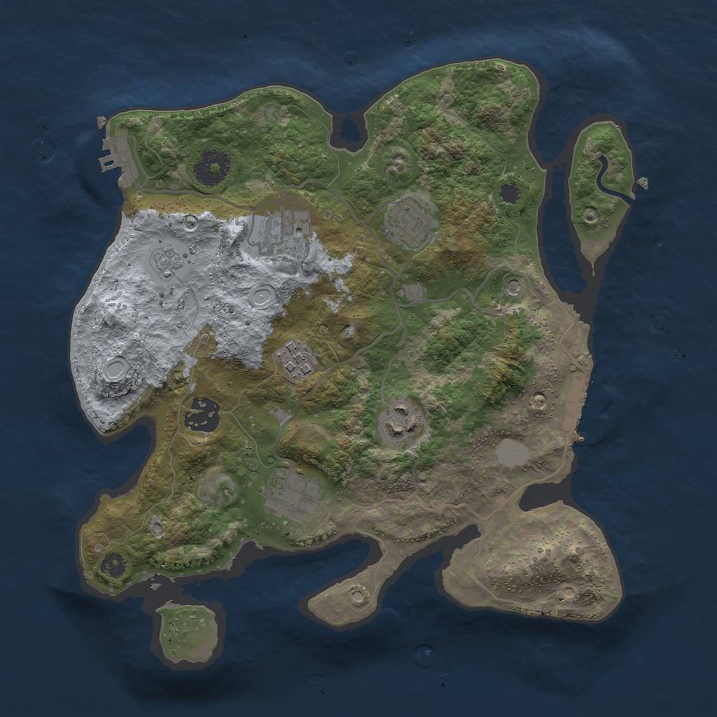 Rust Map: Procedural Map, Size: 3000, Seed: 673767182, 15 Monuments