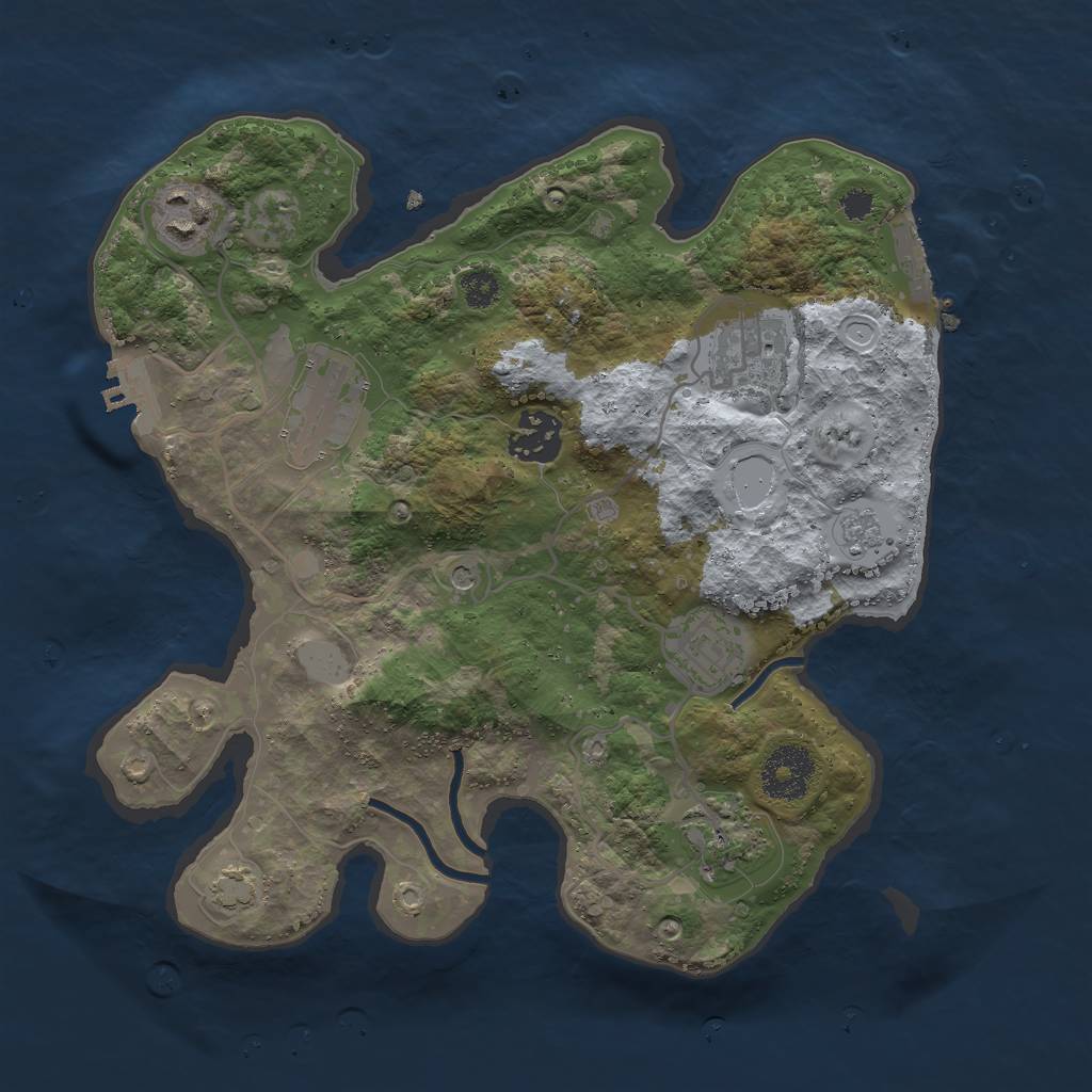 Rust Map: Procedural Map, Size: 3000, Seed: 4341, 14 Monuments
