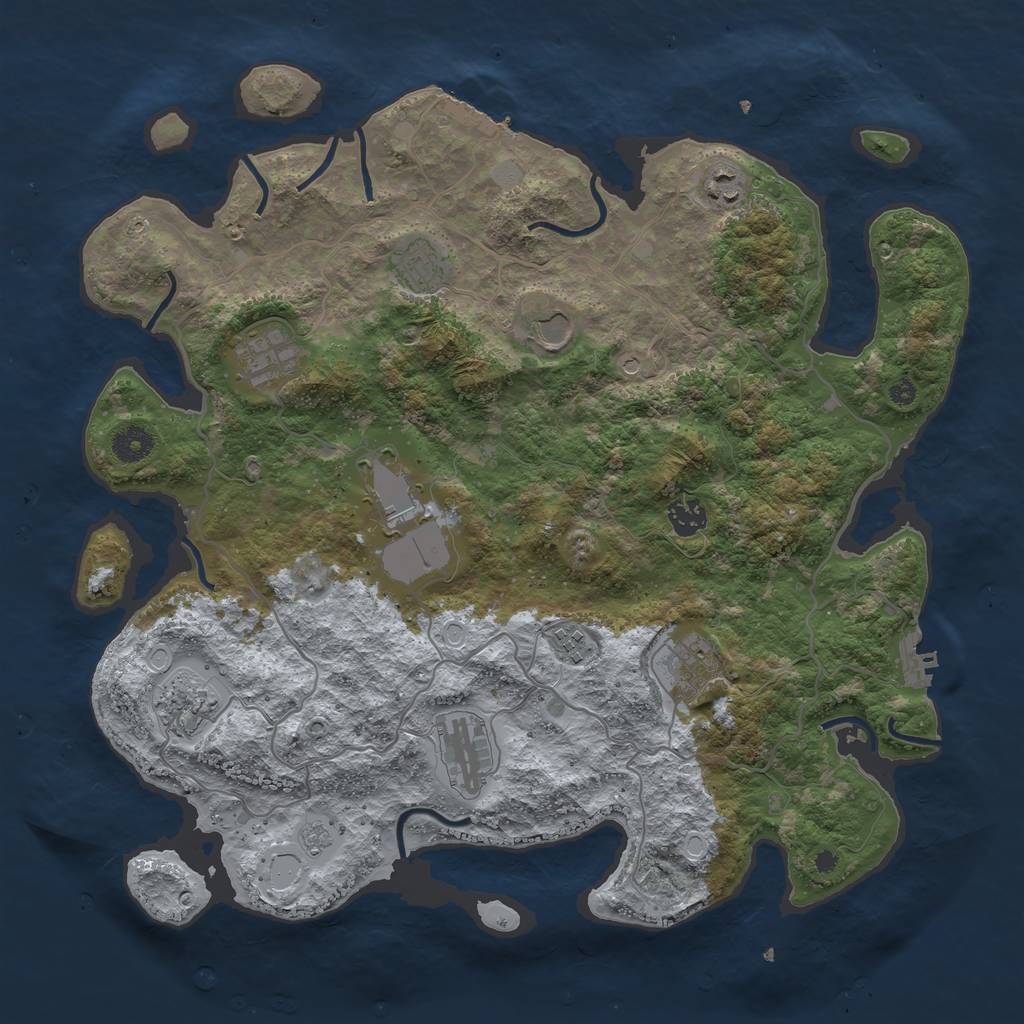 Rust Map: Procedural Map, Size: 4000, Seed: 111931935, 19 Monuments