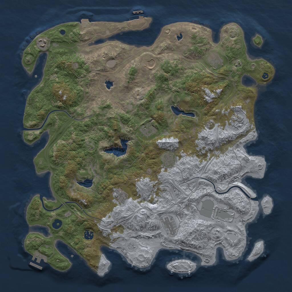 Rust Map: Procedural Map, Size: 4500, Seed: 71015, 16 Monuments