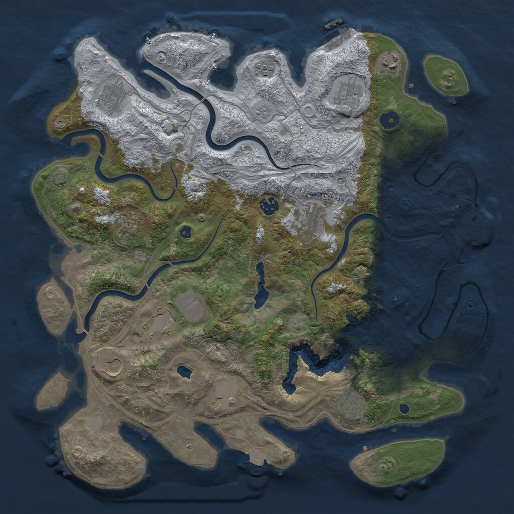 Rust Map: Procedural Map, Size: 4250, Seed: 1028527812, 17 Monuments