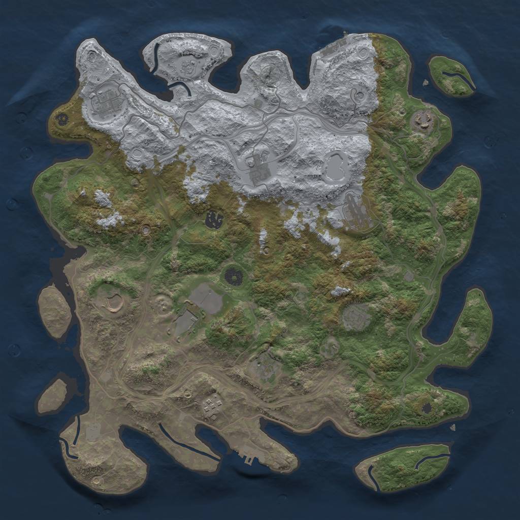 Rust Map: Procedural Map, Size: 4250, Seed: 1028527812, 19 Monuments