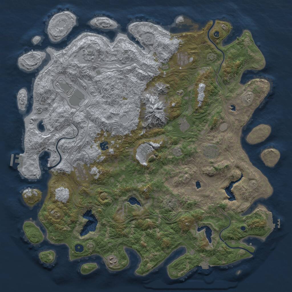 Rust Map: Procedural Map, Size: 5000, Seed: 5678, 16 Monuments