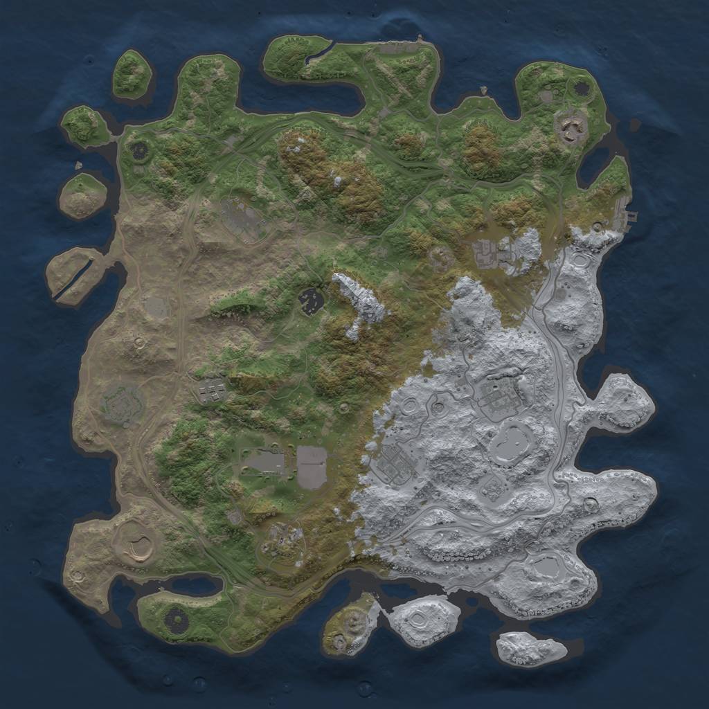 Rust Map: Procedural Map, Size: 4250, Seed: 39884934, 20 Monuments