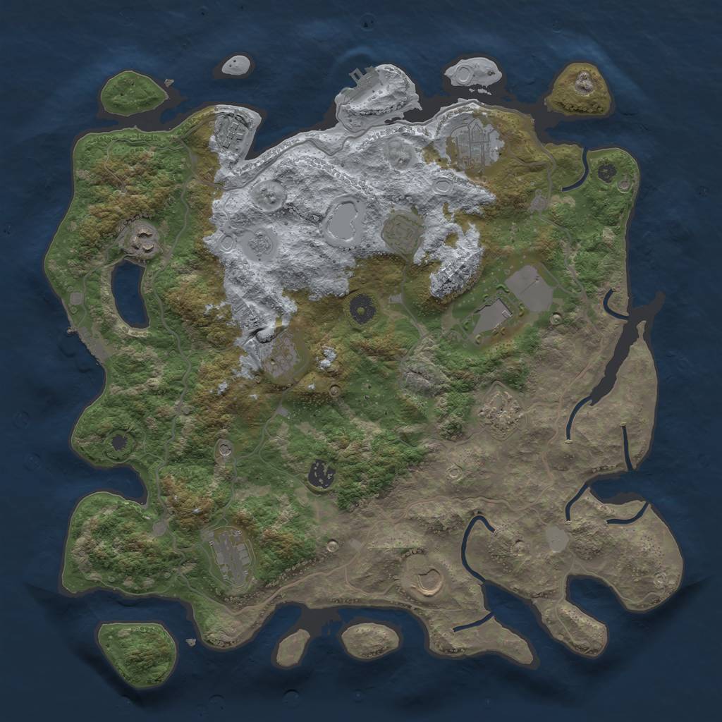 Rust Map: Procedural Map, Size: 4000, Seed: 19883202, 19 Monuments