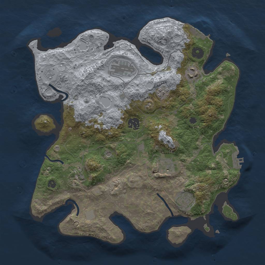 Rust Map: Procedural Map, Size: 3300, Seed: 326345, 16 Monuments
