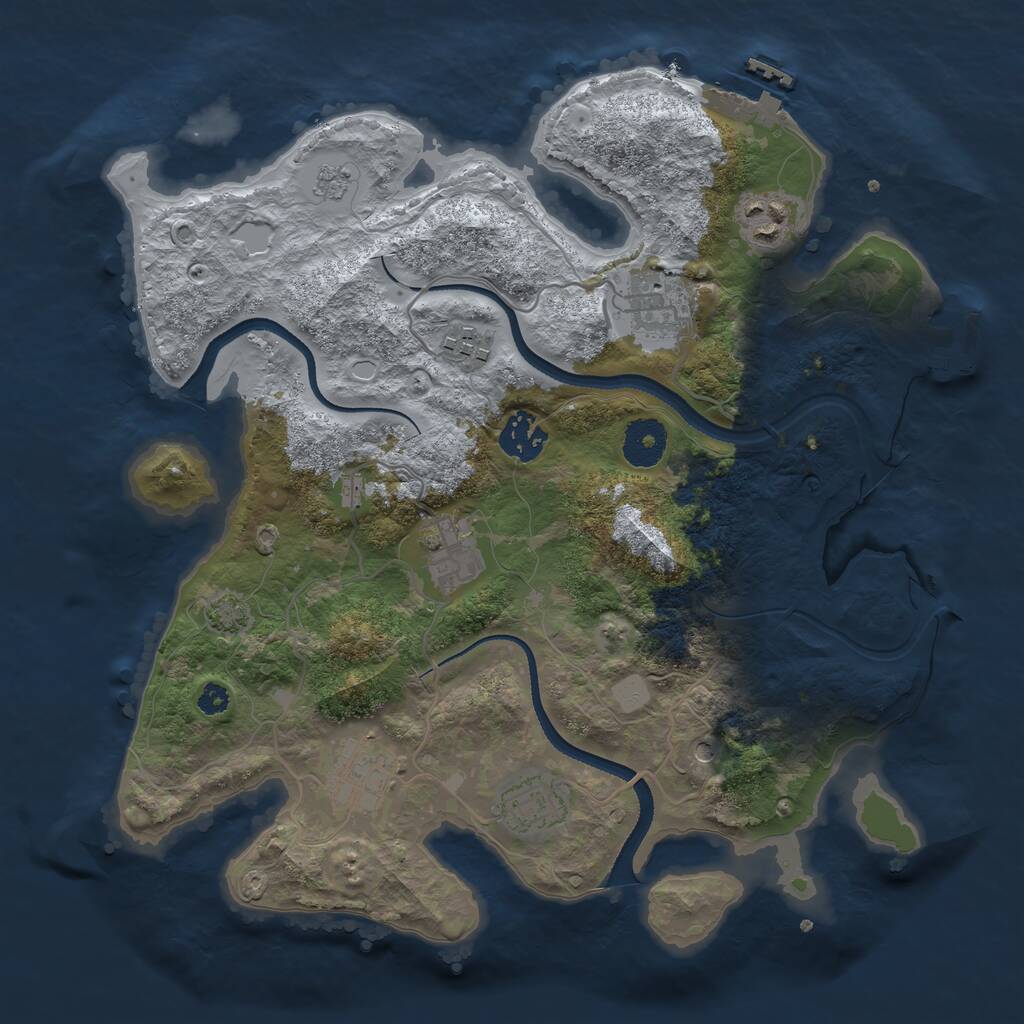 Rust Map: Procedural Map, Size: 3300, Seed: 326345, 13 Monuments