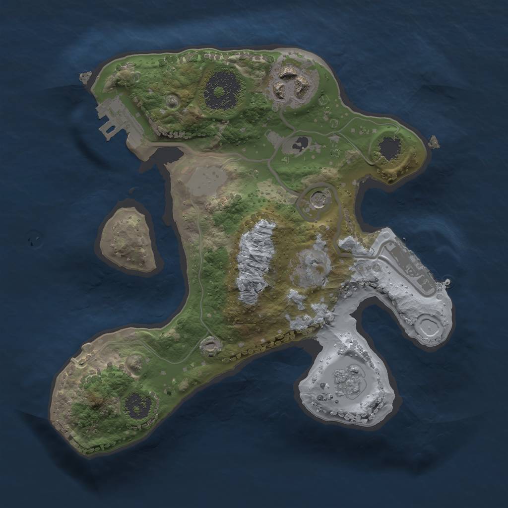 Rust Map: Procedural Map, Size: 2000, Seed: 1140175069, 10 Monuments