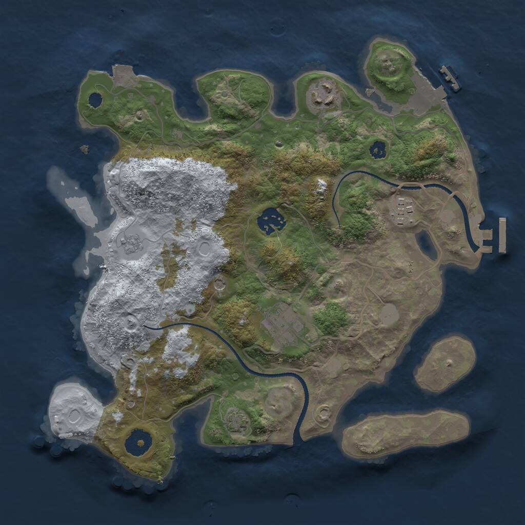 Rust Map: Procedural Map, Size: 3000, Seed: 86594, 10 Monuments
