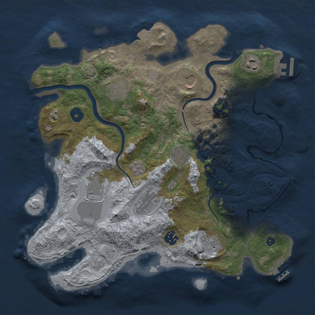Rust Map: Procedural Map, Size: 3500, Seed: 11079, 15 Monuments
