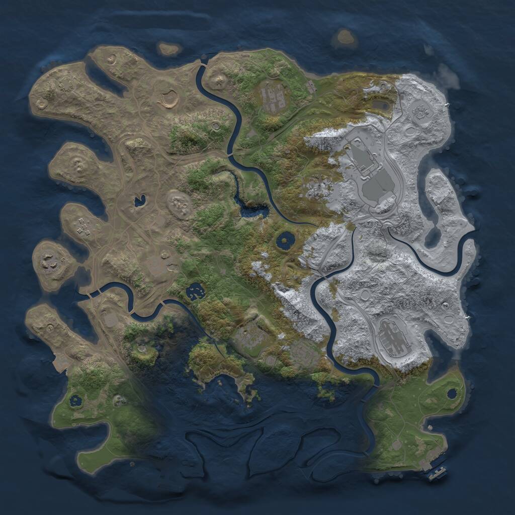 Rust Map: Procedural Map, Size: 4250, Seed: 392709994, 17 Monuments