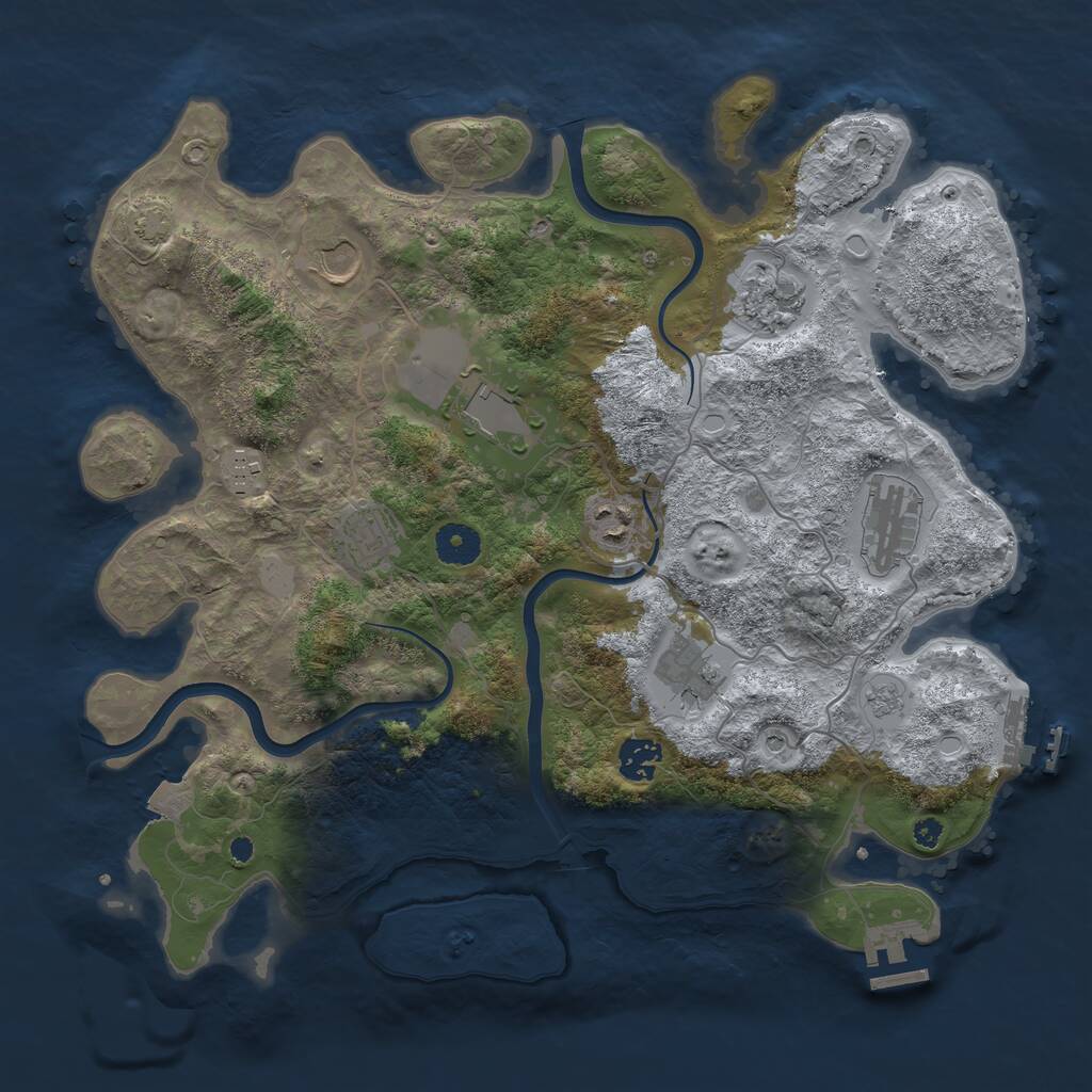 Rust Map: Procedural Map, Size: 3750, Seed: 274274504, 15 Monuments