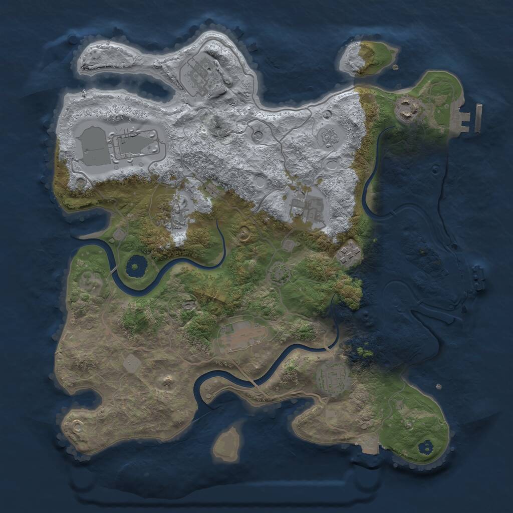 Rust Map: Procedural Map, Size: 3500, Seed: 12244896, 14 Monuments