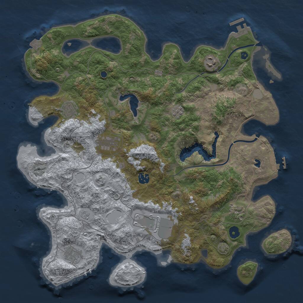 Rust Map: Procedural Map, Size: 4000, Seed: 17212022, 14 Monuments