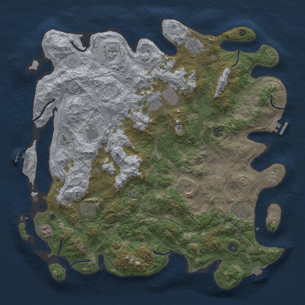 Rust Map: Procedural Map, Size: 4500, Seed: 1665110625, 16 Monuments