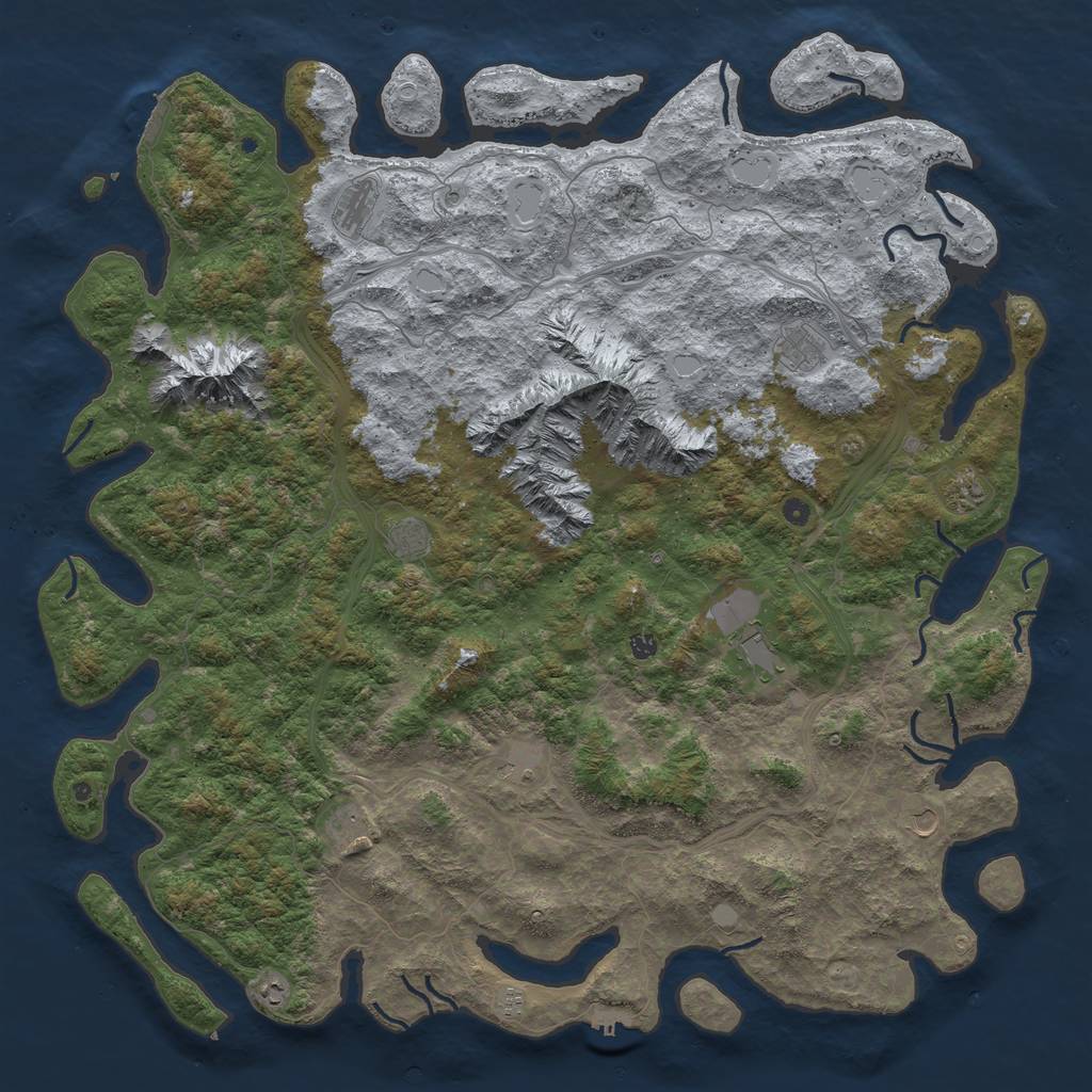 Rust Map: Procedural Map, Size: 6000, Seed: 800141272, 20 Monuments