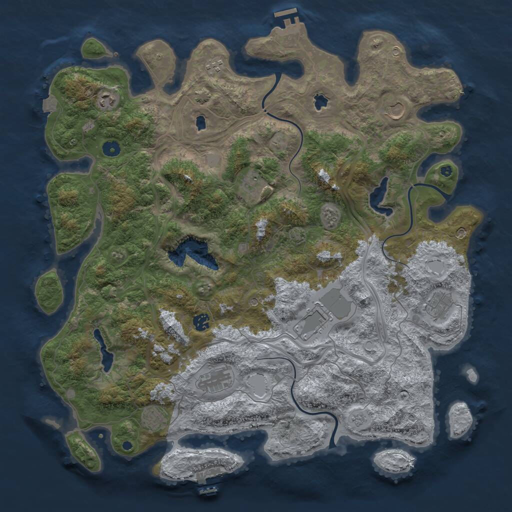 Rust Map: Procedural Map, Size: 4500, Seed: 1123581321, 15 Monuments