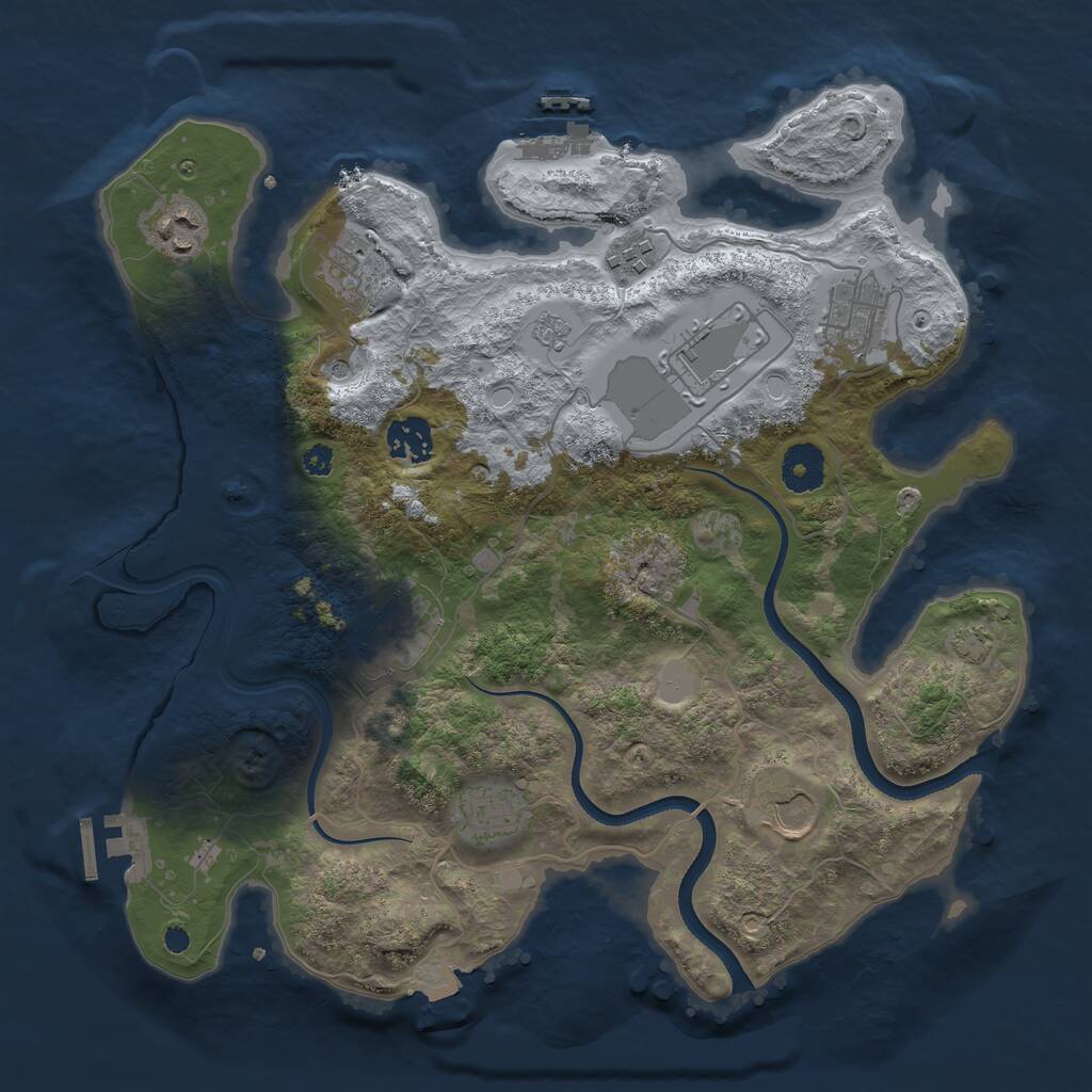 Rust Map: Procedural Map, Size: 3500, Seed: 700236506, 15 Monuments