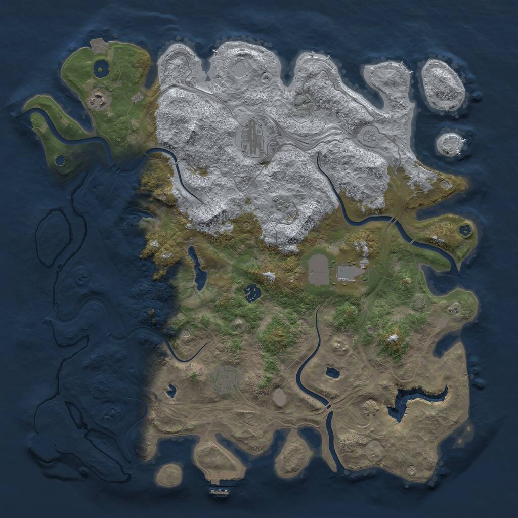 Rust Map: Procedural Map, Size: 4500, Seed: 13347, 12 Monuments