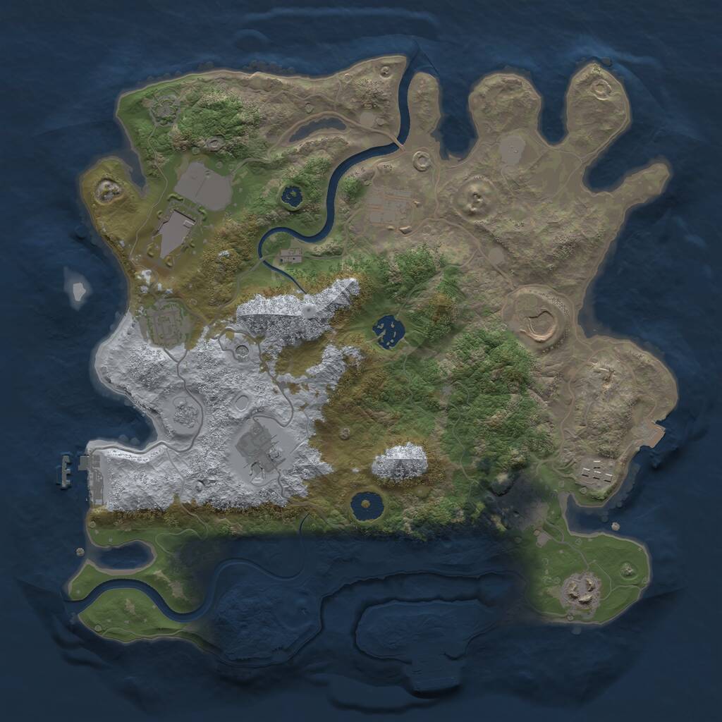 Rust Map: Procedural Map, Size: 3500, Seed: 153620953, 15 Monuments