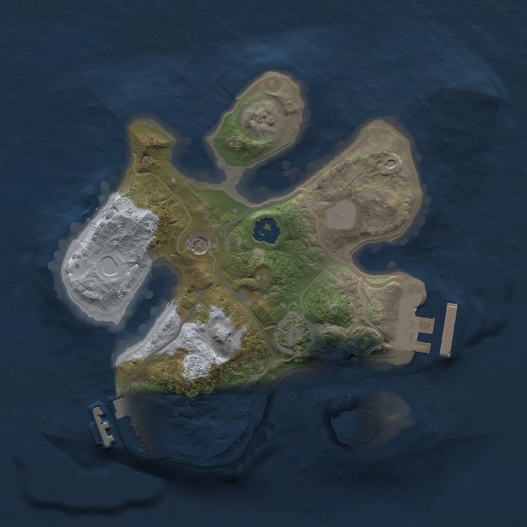 Rust Map: Procedural Map, Size: 2000, Seed: 50879, 5 Monuments