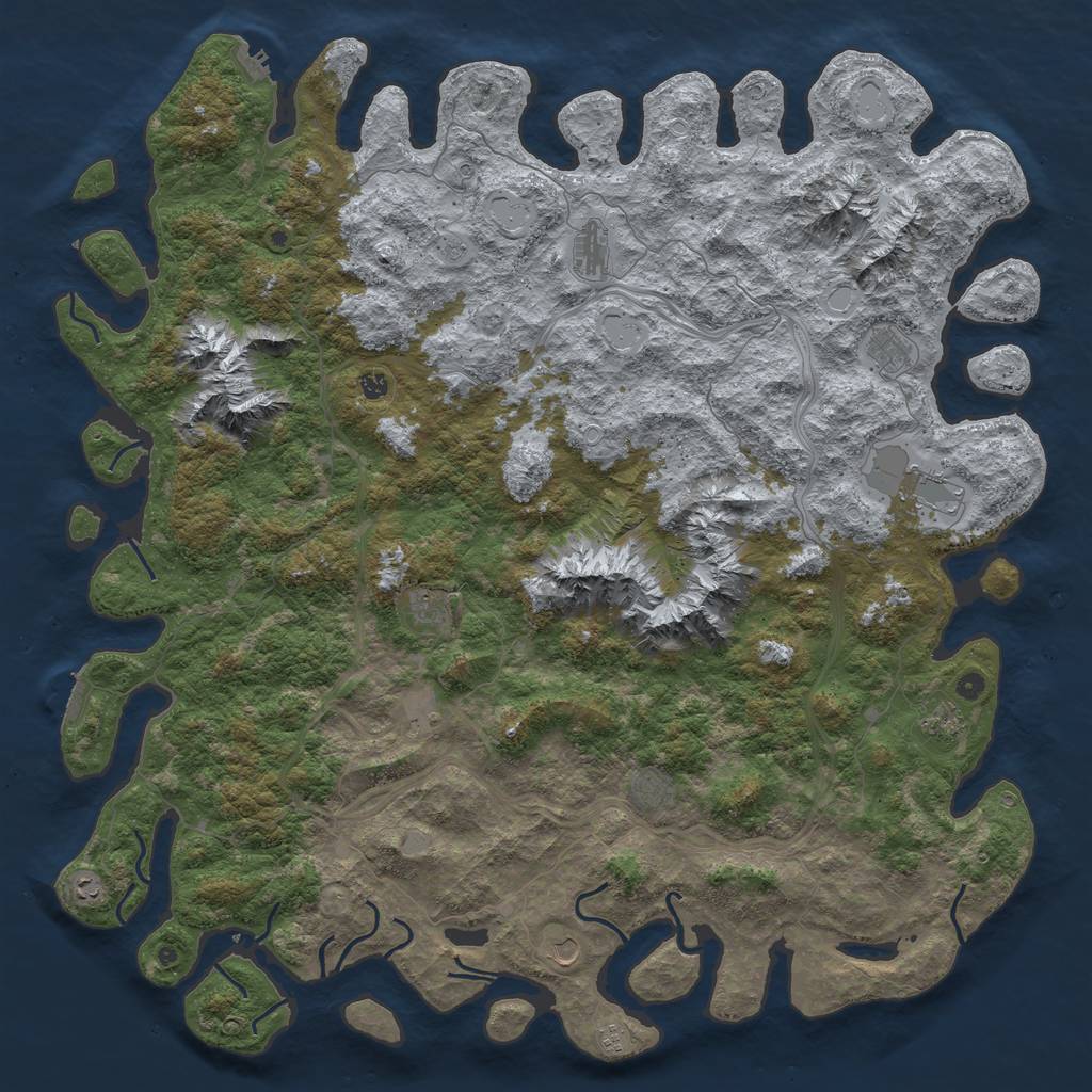 Rust Map: Procedural Map, Size: 6000, Seed: 11224, 20 Monuments