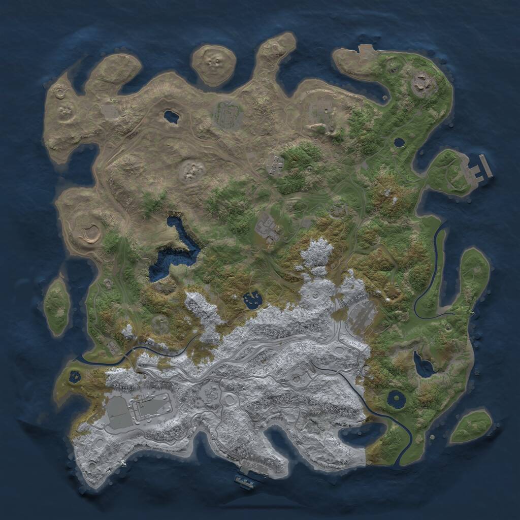 Rust Map: Procedural Map, Size: 4250, Seed: 154566, 15 Monuments