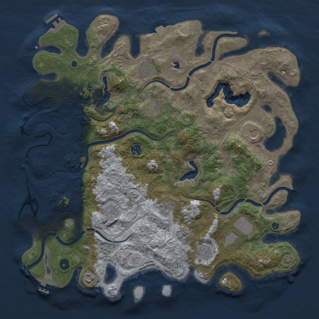 Rust Map: Procedural Map, Size: 4500, Seed: 243683163, 16 Monuments