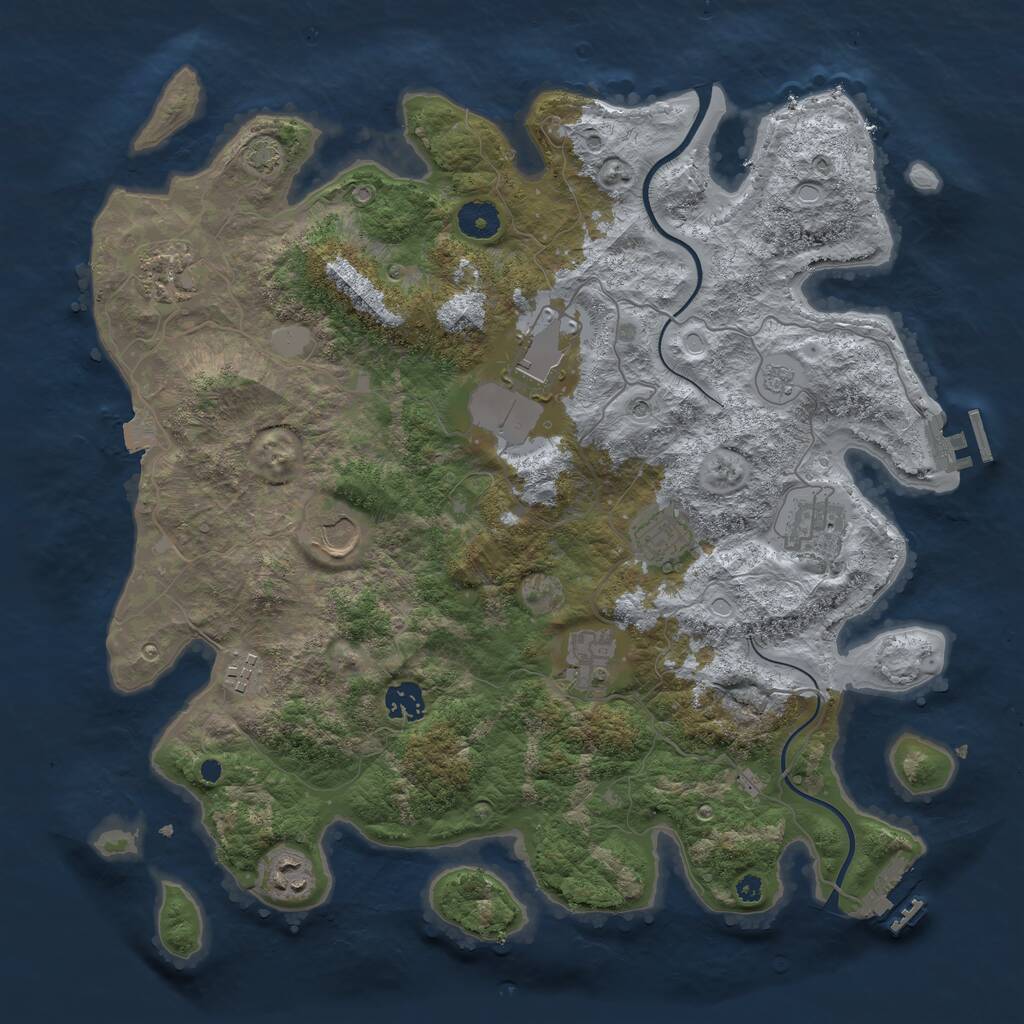 Rust Map: Procedural Map, Size: 3850, Seed: 1172555582, 15 Monuments