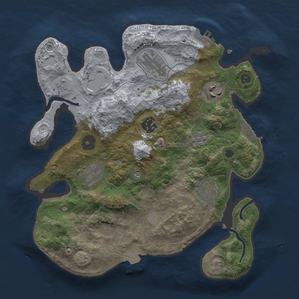 Rust Map: Procedural Map, Size: 3000, Seed: 6349025, 14 Monuments