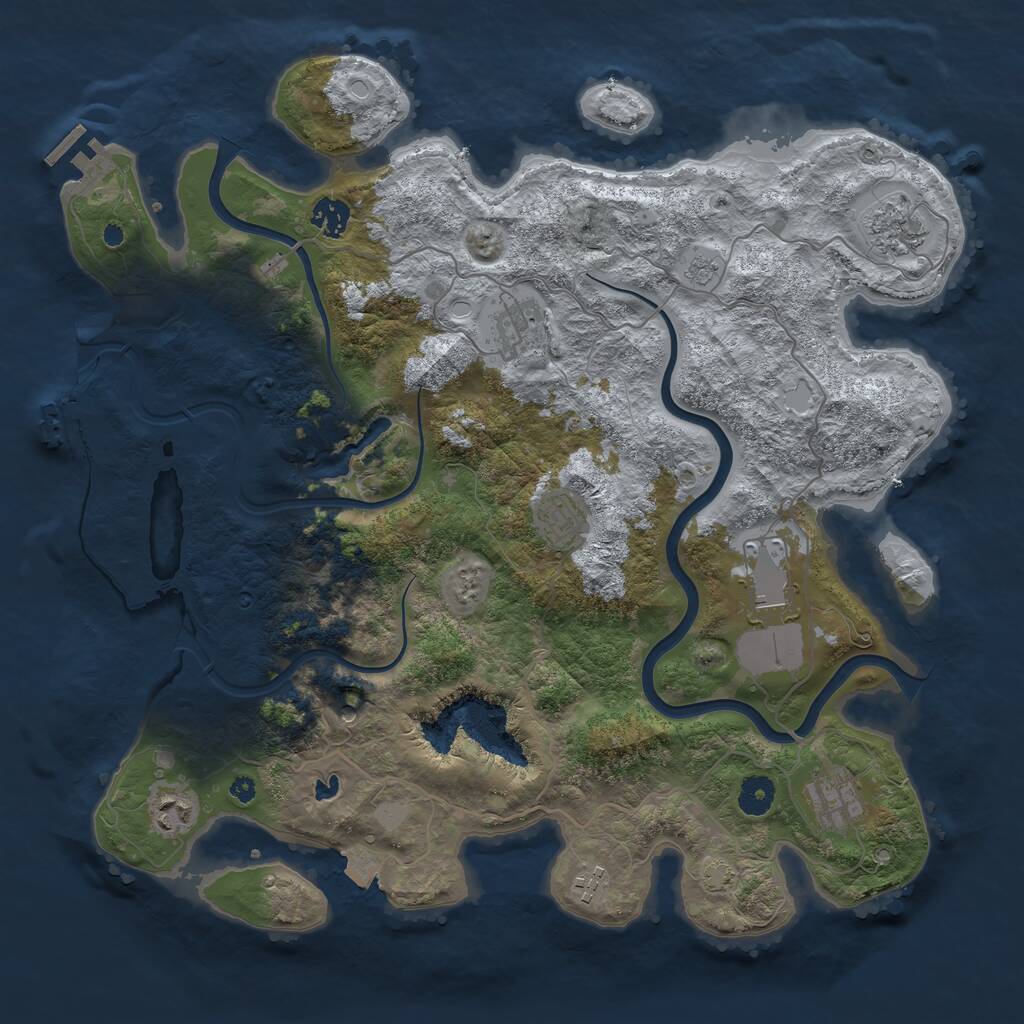 Rust Map: Procedural Map, Size: 4000, Seed: 2035900786, 14 Monuments