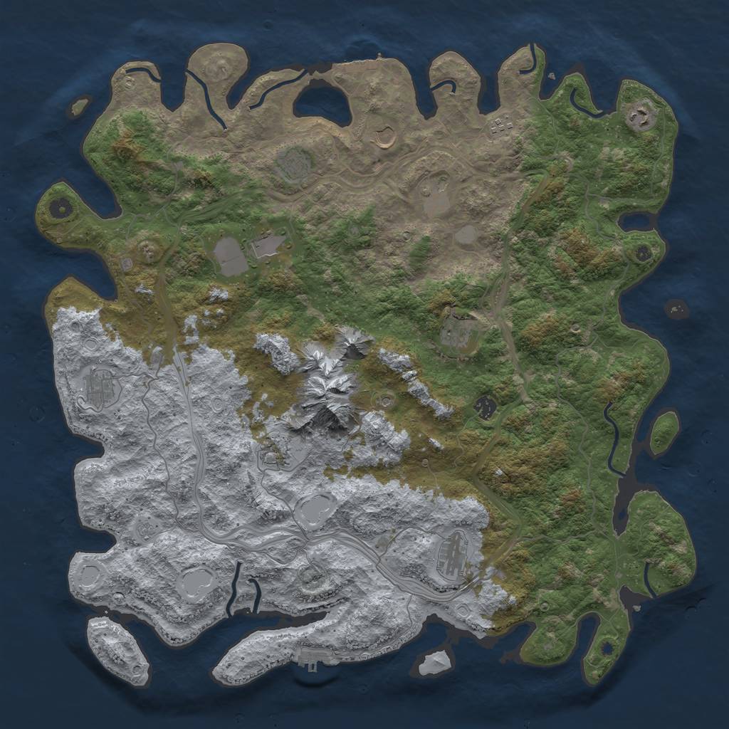 Rust Map: Procedural Map, Size: 5000, Seed: 5121024, 20 Monuments