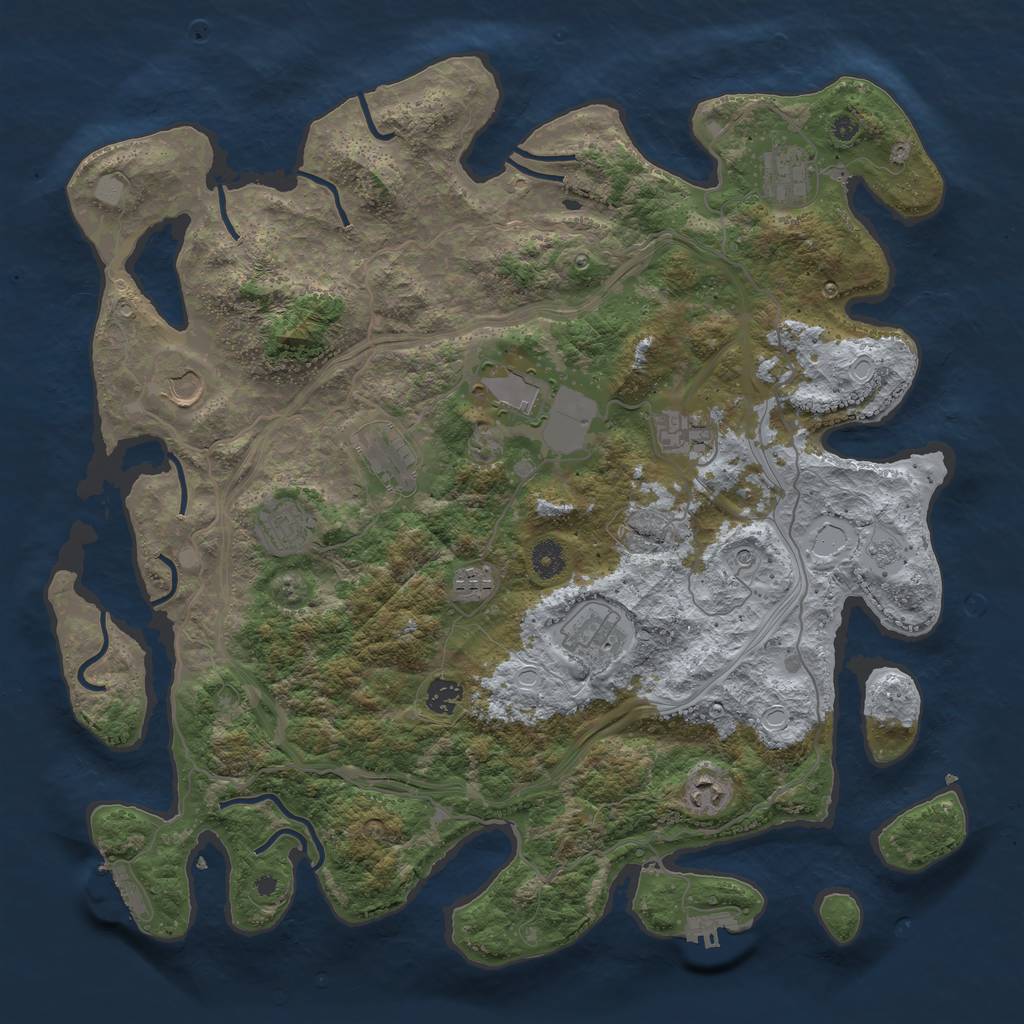 Rust Map: Procedural Map, Size: 4250, Seed: 1069345393, 19 Monuments