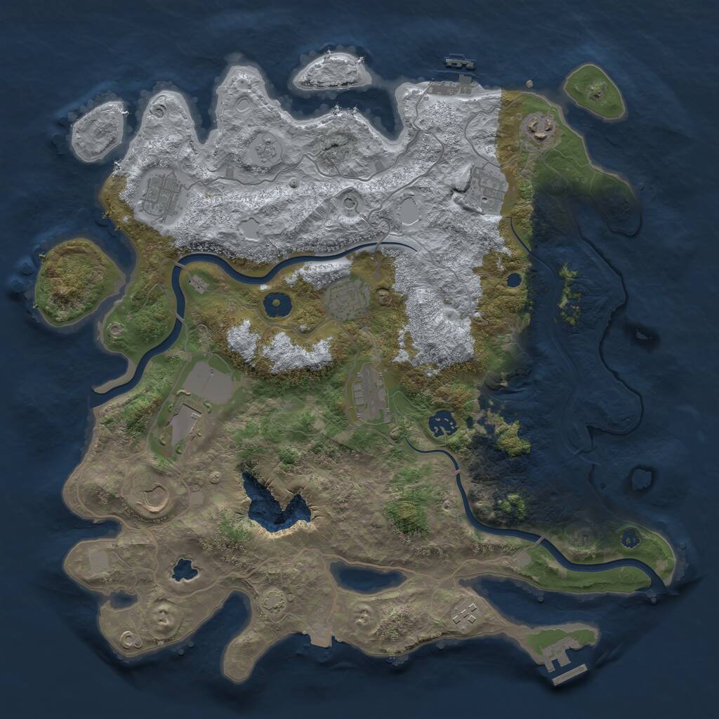 Rust Map: Procedural Map, Size: 4000, Seed: 327, 15 Monuments