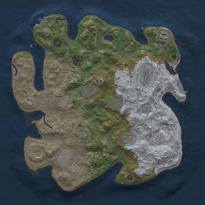 Thumbnail Rust Map: Procedural Map, Size: 3500, Seed: 1851459188, 19 Monuments