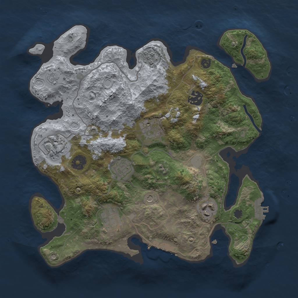 Rust Map: Procedural Map, Size: 3000, Seed: 683606207, 16 Monuments