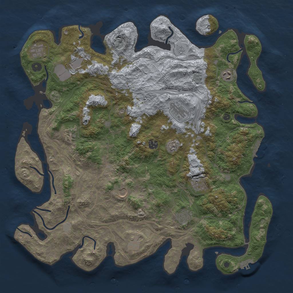 Rust Map: Procedural Map, Size: 4500, Seed: 263, 20 Monuments