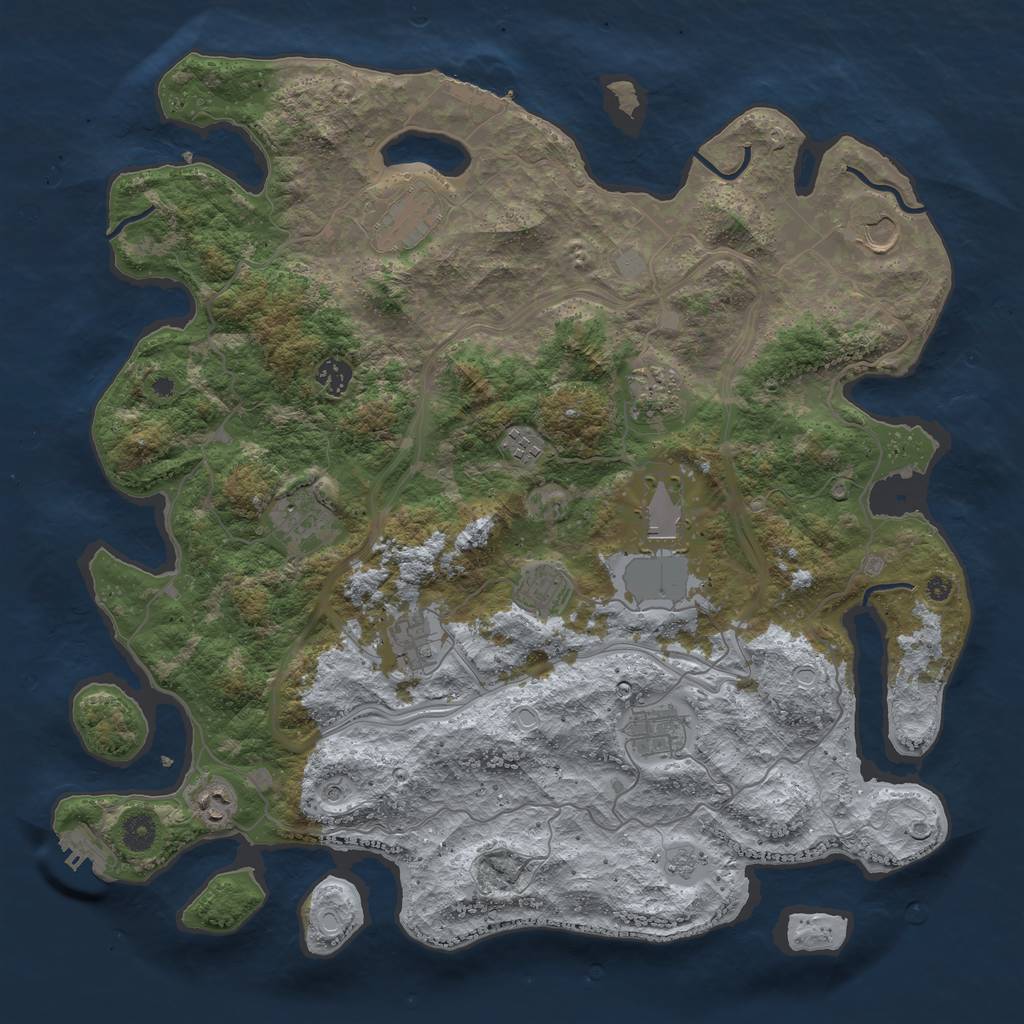 Rust Map: Procedural Map, Size: 4250, Seed: 50533329, 20 Monuments