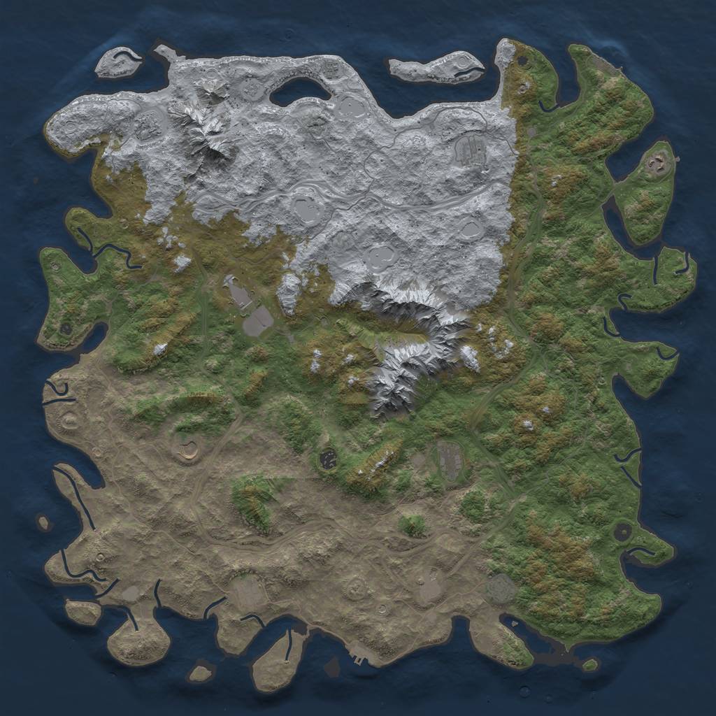 Rust Map: Procedural Map, Size: 6000, Seed: 2546316, 20 Monuments