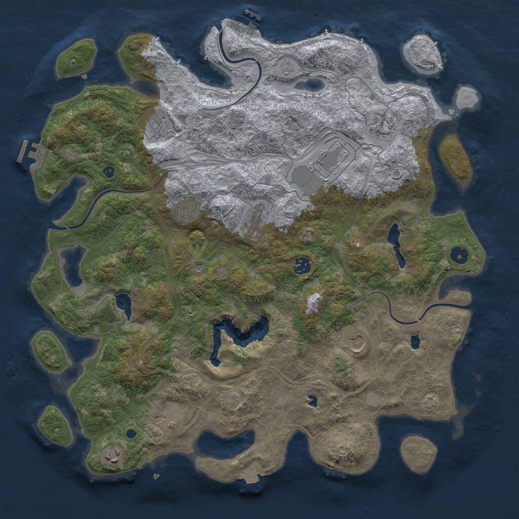 Rust Map: Procedural Map, Size: 4500, Seed: 1002561782, 16 Monuments
