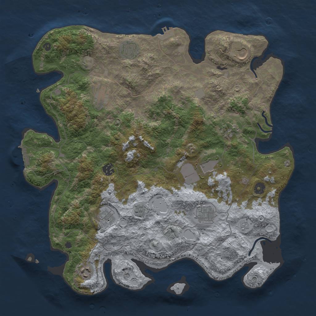 Rust Map: Procedural Map, Size: 4000, Seed: 13460, 19 Monuments