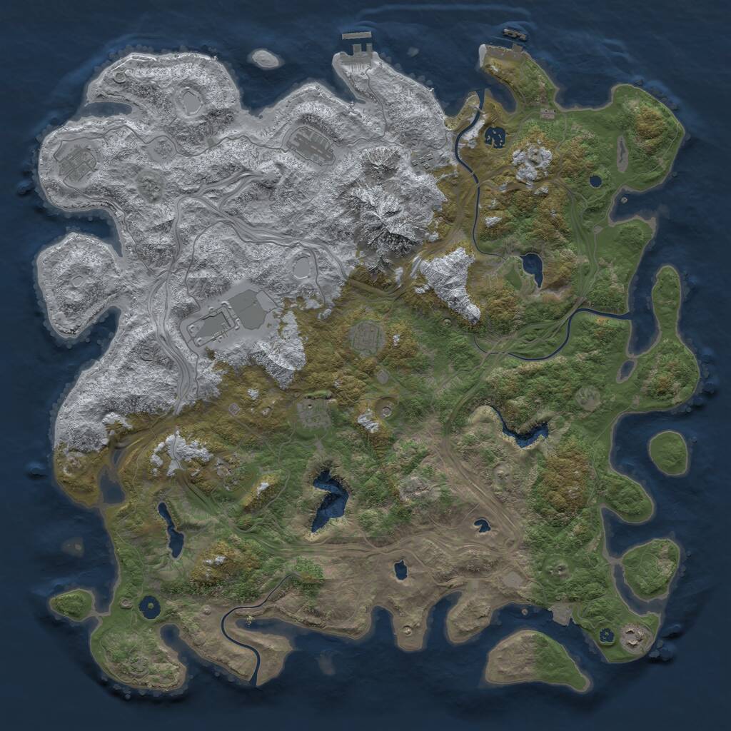 Rust Map: Procedural Map, Size: 5000, Seed: 237753, 15 Monuments