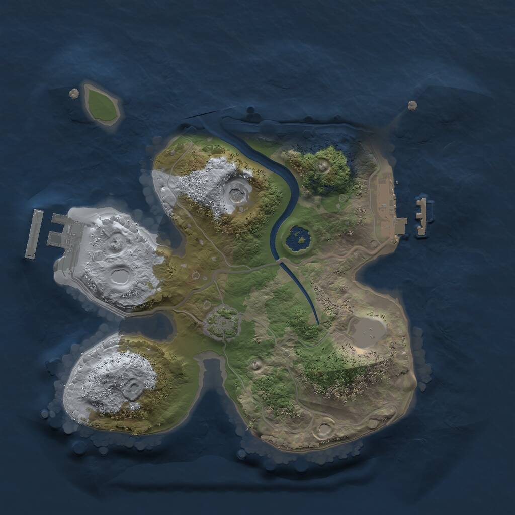 Rust Map: Procedural Map, Size: 2100, Seed: 12345, 5 Monuments