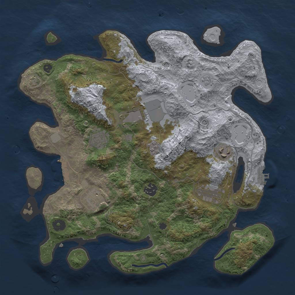 Rust Map: Procedural Map, Size: 3500, Seed: 2102583990, 15 Monuments