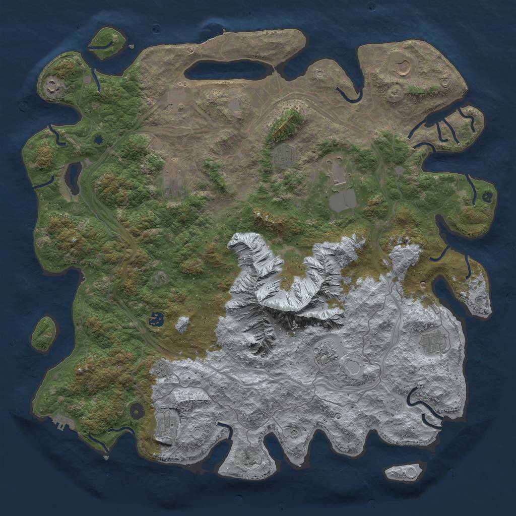 Rust Map: Procedural Map, Size: 5000, Seed: 510, 20 Monuments